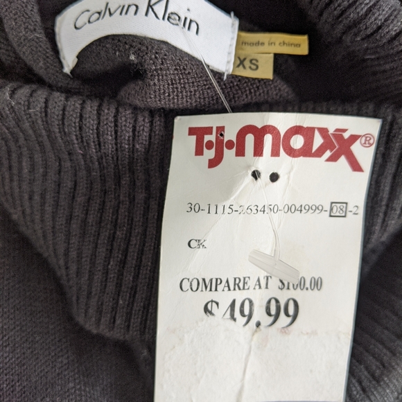 Calvin Klein Mock Neck Dress w/ Pleated Detail, NWT - Picture 6 of 8